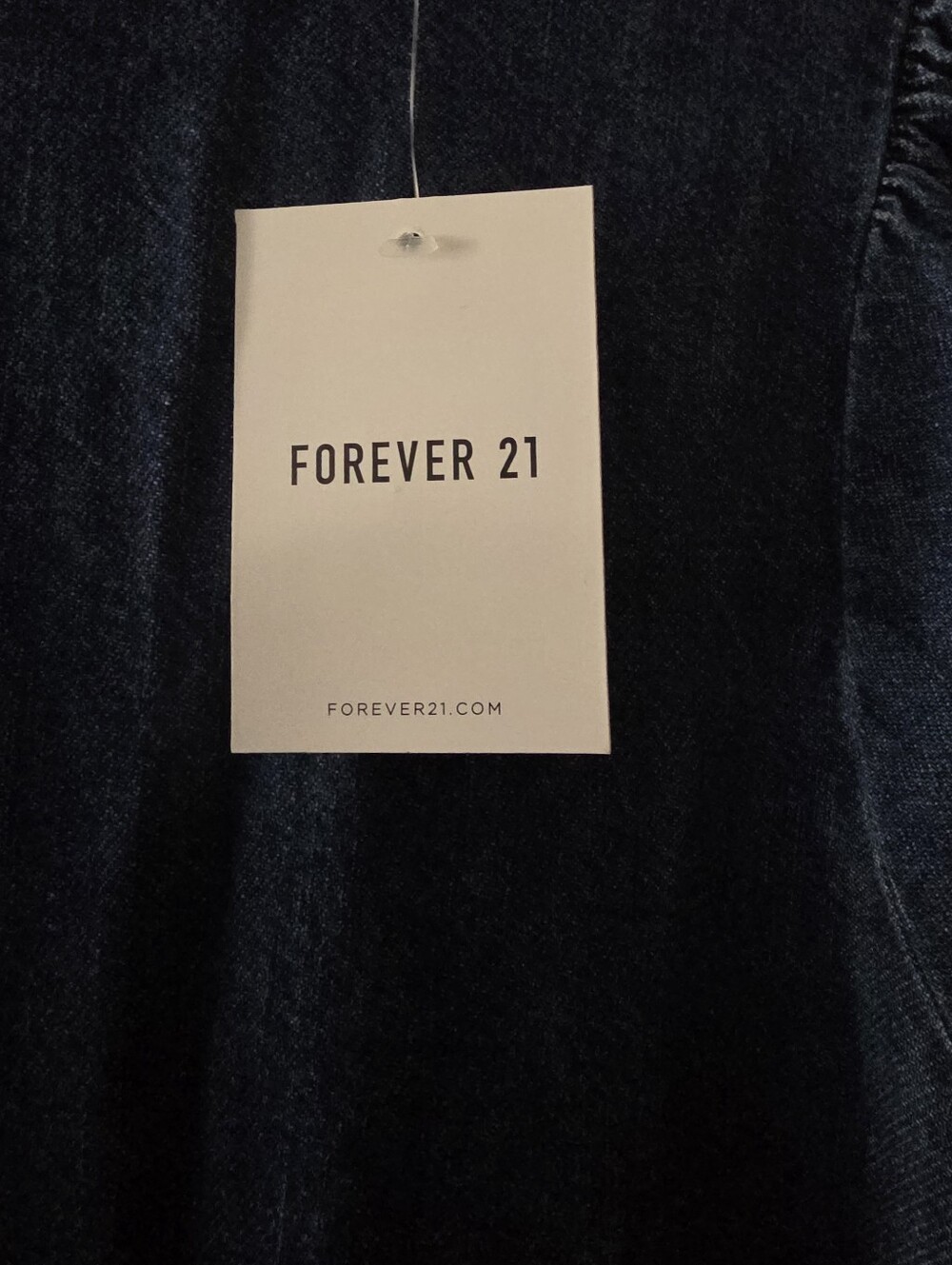 Forever 21 Denim Ruffle Tiered Maxi Dress in A Dark Blue Wash Size L. - Picture 12 of 12